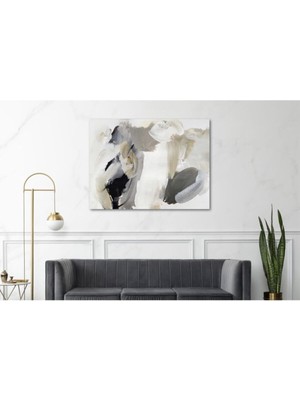 Soyut Pastel Yağlı Boya Görünümlü Boya Görünümlü Hd Dijital Baskı Yatay Kanvas Tablo Salon Dekoratif