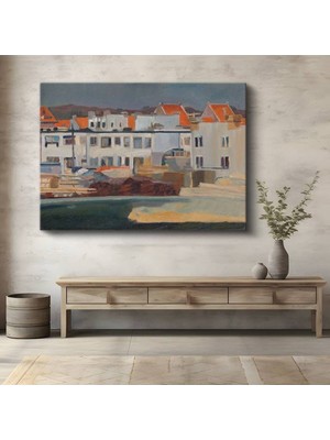 Edward Hopper Şehir Evleri Modern Manzara Kanvas Tablo Duvar Tablosu Dekoratif Ressam Tablosu