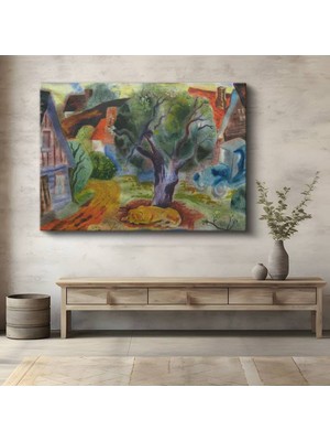 Marc Chagall Köy Kırsal Manzara Kanvas Tablo Duvar Tablosu Dekoratif Ressam Tablosu