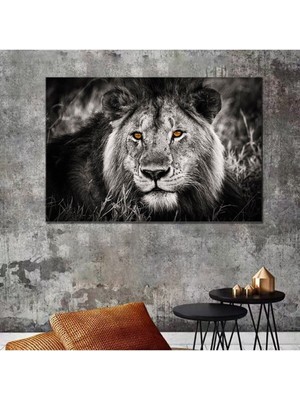 Aslan Leopar Hd Dijital Baskı Yatay Kanvas Tablo Oturma Odası Hobi Odası Ofis Dekoru