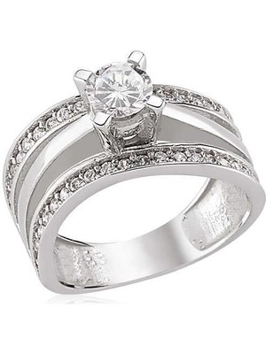 Gumush Hk Gümüş Kadın Yüzük Tek Taş |Gümüş Takı Hediyelik Ürünler