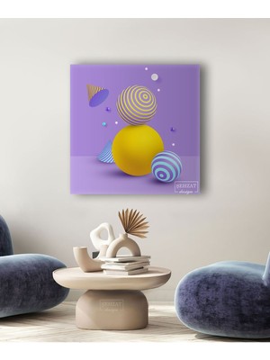 Modern Soyut Dekoratif Hd Baskı Kare Kanvas Tablo Dekorlu Tablo