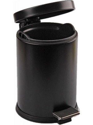 Marsilyan 5lt Siyah Pedallı Metal Çöp Kovası (K95)