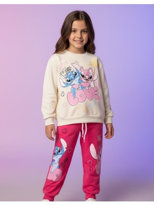 Stilera Kız Çocuk Stitch Karakter Baskılı Alt Üst Takım