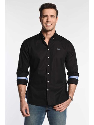 Ucla JACKSON Siyah Oxford Nakışlı Standard Fit Erkek Gömlek