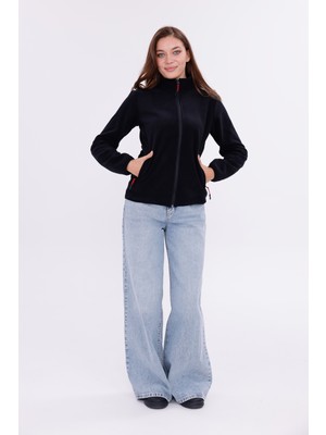 Monox Kadın Slim Fit Tam Fermuarlı Polar Ceket