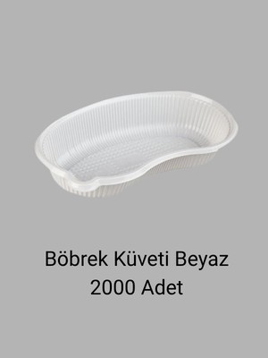 No Name Beyaz Plastik Böbrek Küveti 2000 Adet