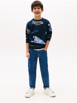 Tommy Hilfiger Baskılı Erkek Çocuk Lacivert Sweatshırt KB0KB09804C1G