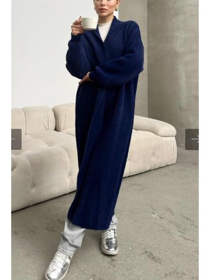 Kulvar Trend 92476 Şal Yaka Düşük Omuz Sakal Kumaş Hırka