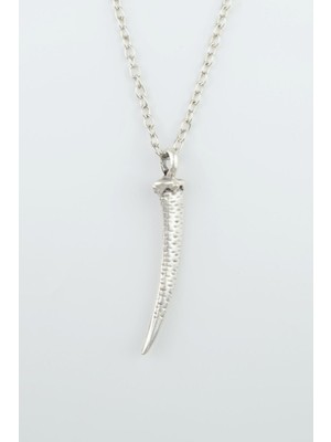 IDR Fil Dişi Gümüş Kaplama Düz Zincir Kolye