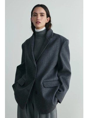 Suud Collection Füme Gina Kaşe Blazer Ceket