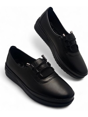 Magic Shoes Kadın Klasik Ortopedik Babet Kaymaz Taban Suni Deri Günlük Ayakkabı