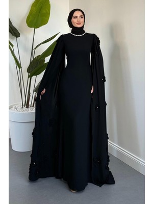 Merven Akyüz Aliya Pelerini Güllü Balık Abiye Siyah