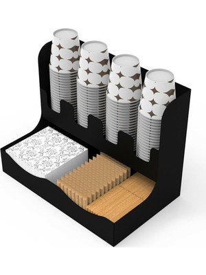 Tivivor Karton Bardaklık Karton Bardak Standı Bardak Şeker Karıştırıcı/organizer Raf Tüm Bardaklarla Uyumlu