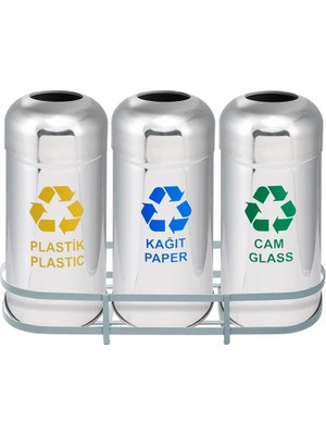 Nil Banyo Üstüner Geri Dönüşüm Kutusu 3lü Pasl. Ø30*66CM GEN:94CM