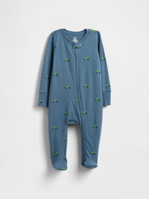 Gap Bebek Mavi First Favorites Organik Pamuklu Ayaklı Bodysuit