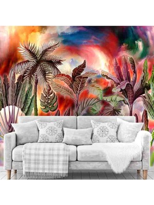 Dreamwall Tropik Ağaçlar Desenli Silinebilir Sağlıklı Tekstil Duvar Kağıdı