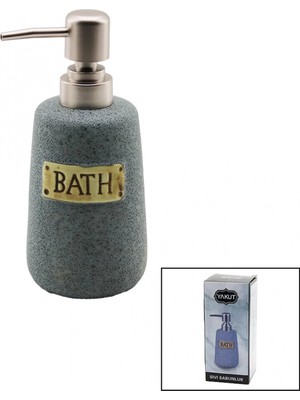 MiraLive Yuvarlak Gri - Mat Desen Seramik Sıvı Sabunluk (K95)