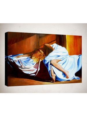 Hd Dijital Baskı Yatay Kanvas Tablo - Nü Resimler- NU54 Sanatsal Yatak Odası Ofis Dekoru