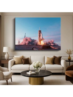 Space Shuttle Fırlatma Uzay Kanvas Tablo Aracı Nasa Mekiği Tablo