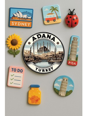 Nurdic Modern ve Dekoratif Yuvarlak Buzdolabı Magneti Magnet Büyük Boy 10X10 cm - Adana