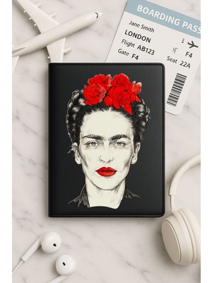 Nurdic Tüm Ülke Pasaportları Için Siyah Vinleks Deri Pasaport Kılıfı Kabı 1948FRIDA