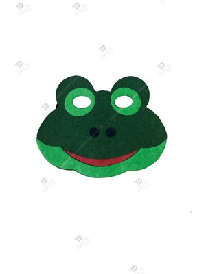 Emach Dizayn Kurbağa Maske Kaliteli Keçe Hayvan Figürlü Maske