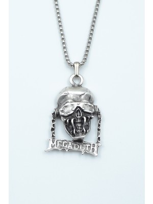 IDR Megadeth Gümüş Kaplama Örme Zincir Kolye