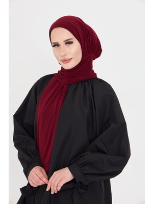Hürrem Bone Bordo Pratik Hazır Geçmeli Tesettür Bone Sandy Boyunluklu Çıtçıtlı 2505_16