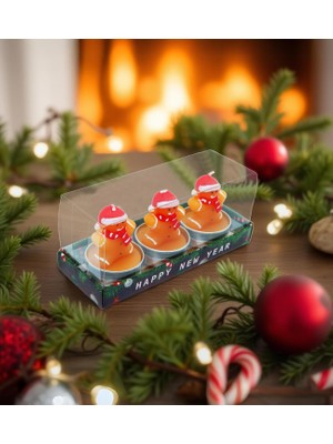 Giftmoda 3'lü Yılbaşı Temalı Dekoratif Mum Seti