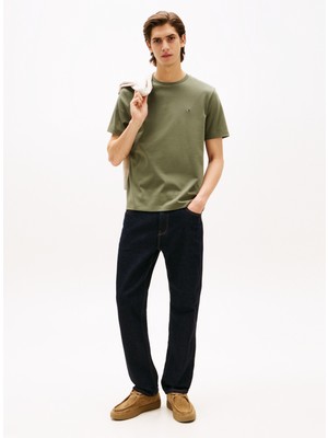 Tommy Hilfiger Bisiklet Yaka Yeşil Erkek T-Shirt MW0MW37508PLI_LIGHT Interlock Tee