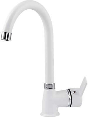 Blackfit Delta Lüks Çift Su Girişli Beyaz Evye Mutfak Bataryası