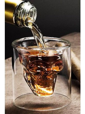 MCM Group 75 ml Kuru Kafa Cam Bardak -Likör Shot - Içecek  Bardağı -Crystal Head