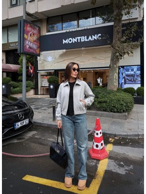 Zeynep Öykü Style Kadın Kaşe Bomber Ceket