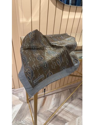 İpekevi Ipekevi Desenli Tensel Eşarp Kahverengi Füme