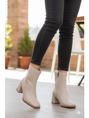 Fort 1195 Uraz Rahat 6 cm Kalın Topuk Yüksekliği Kut Burun Kadın Bot