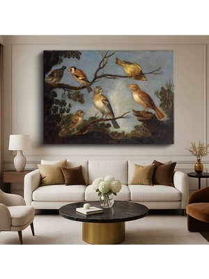 Francis Barlow Ağaç Dalları Kuşlar Doğa Resmi Kanvas Tablo Duvar Tablosu Dekoratif Ressam Tablosu