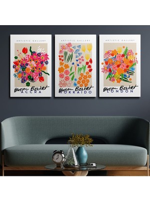 3'lü Set Kanvas Duvar Tablosu Hd Dijital Baskı Dikey Canvas Tablo Boho Klasik Modern Eu 197