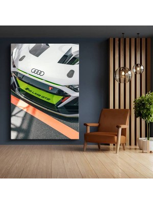 Audi R8 Lms Gt2 Yarış Arabası Kanvas Tablo Alman Panjur Detay Otomobil Tablo