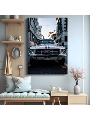 Ford Mustang Klasik Muscle Car Kanvas Tablo Amerikan Otomotiv Ikonu Tablo
