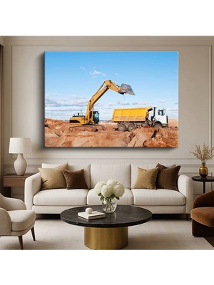 Ekskavatör Damperli Kamyon Iş Kanvas Tablo Makineleri Inşaat Sahası Tablo