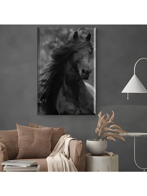 |şık At Tablosu 40 |çerçevesiz Hd Dijital Baskı Dikey Kanvas Tablo Işyeri Cafe Dekoru