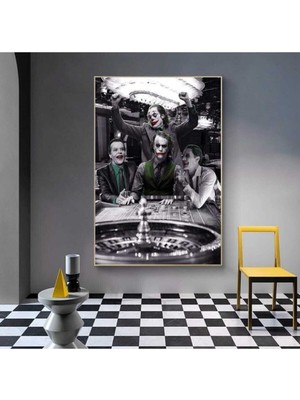 Gülsen Art Dekoratif Joker Hd Çerçeveli Baskı Dikey Kanvas Tablo Hobi Odası Dekoru