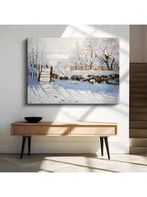 Claude Monet Saksağan Kuş Doğa Manzarası Kanvas Tablo Duvar Tablosu Dekoratif Ressam Tablosu