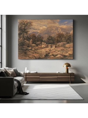 J.m.w. Turner Dağlık Peyzaj Doğa Manzarası Kanvas Tablo Duvar Tablosu Dekoratif Ressam Tablosu