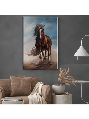 Gülsen Art |şık At Tablosu 13 |çerçevesiz Hd Baskı Kanvas Tablo Hd Dijital Baskı Dikey Kanvas Tablo