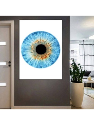 Göz Hastanesi, Göz Sağlığı Merkezi Tabloları 1 Dikey Hd Dijital Baskı Mavi Göz Kanvas