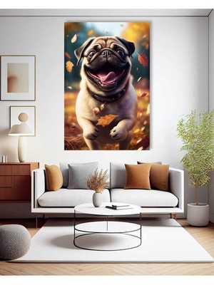 Pug Köpek Hd Baskı Kanvas Tablo Hd Dijital Baskı Dikey Kanvas Tablo 0983209