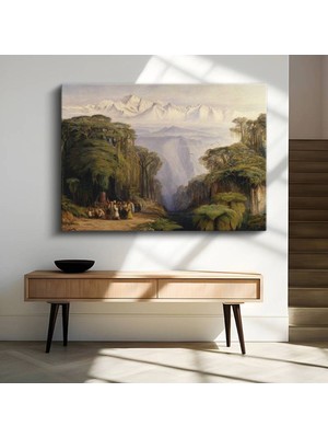 Edward Lear Himalaya Dağları Doğa Manzarası Kanvas Tablo Duvar Tablosu Dekoratif Ressam Tablosu