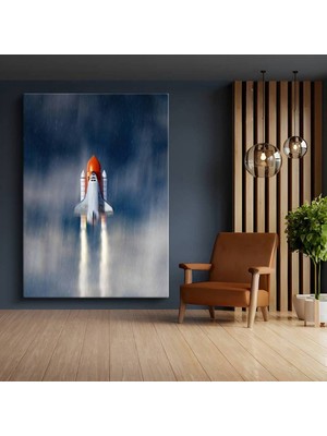 Gülsen Art Space Shuttle Fırlatma Kanvas Tablo Nasa Uzay Mekiği Programı Tablo